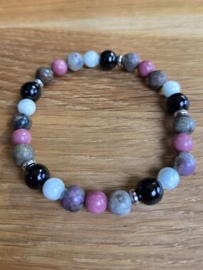 Multi Stone Stretch Bracelet - Handcrafted